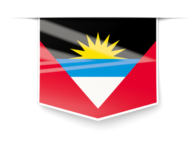 Square label. Download flag icon of Antigua and Barbuda at PNG format