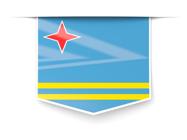 Square label. Download flag icon of Aruba at PNG format