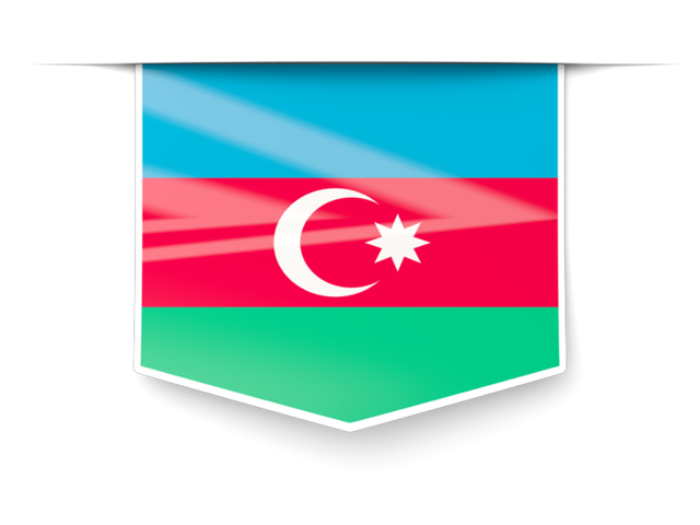 Square label. Download flag icon of Azerbaijan at PNG format