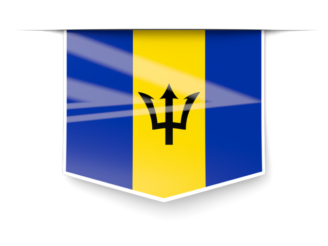 Square label. Download flag icon of Barbados at PNG format