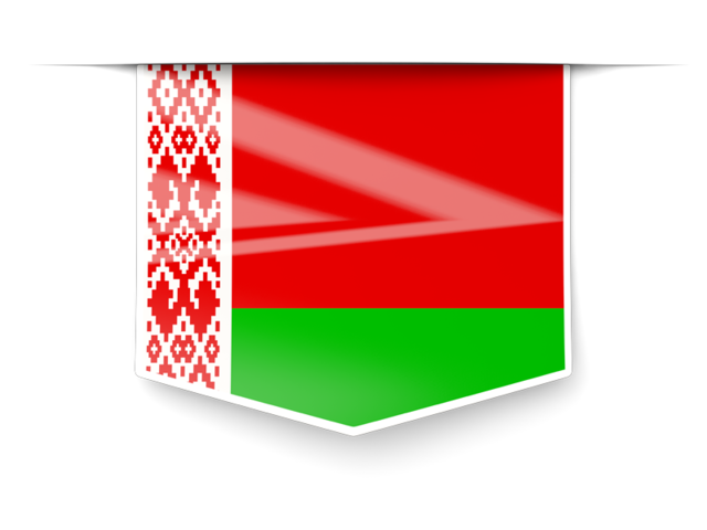 Square label. Download flag icon of Belarus at PNG format