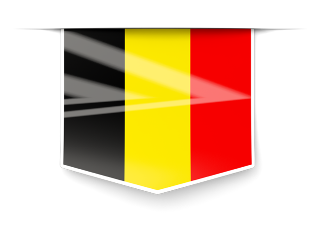 Square label. Download flag icon of Belgium at PNG format