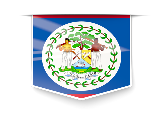 Square label. Download flag icon of Belize at PNG format