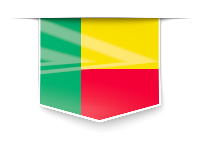 Square label. Download flag icon of Benin at PNG format