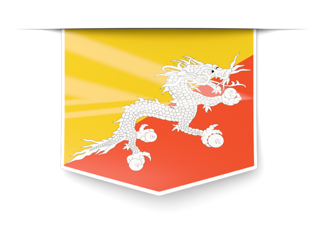 Square label. Download flag icon of Bhutan at PNG format