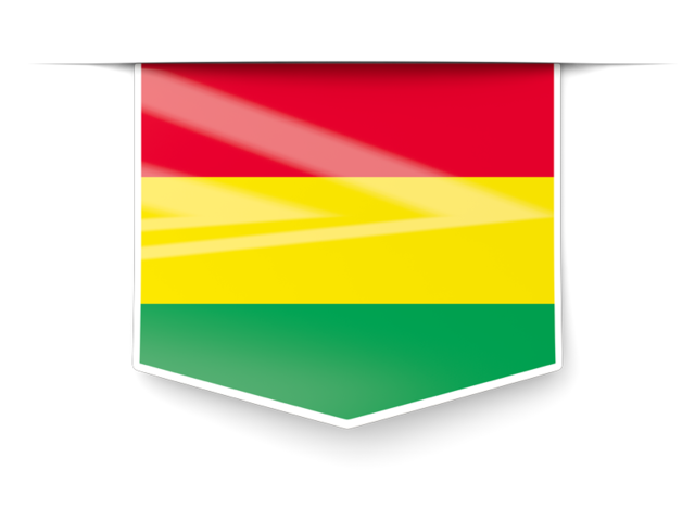 Square label. Illustration of flag of Bolivia