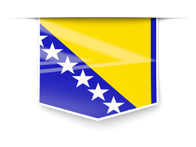 Square label. Download flag icon of Bosnia and Herzegovina at PNG format