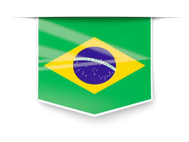 Square label. Download flag icon of Brazil at PNG format