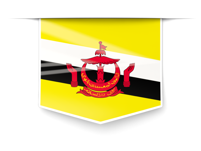 Square label. Download flag icon of Brunei at PNG format