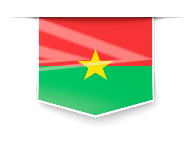Square label. Download flag icon of Burkina Faso at PNG format