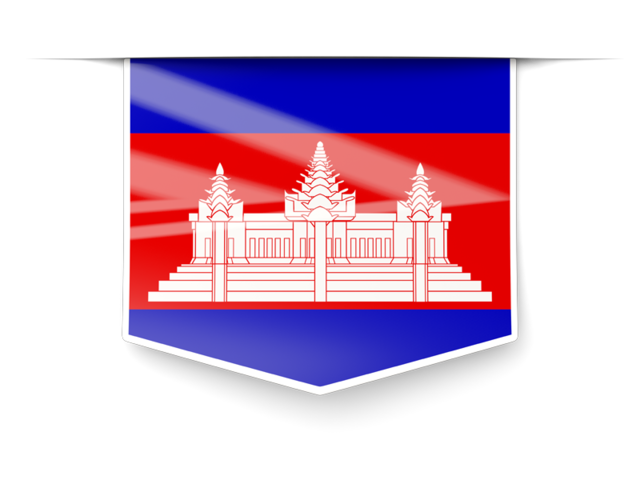 Square label. Download flag icon of Cambodia at PNG format