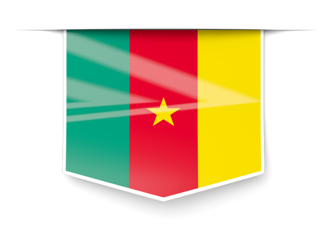 Square label. Download flag icon of Cameroon at PNG format