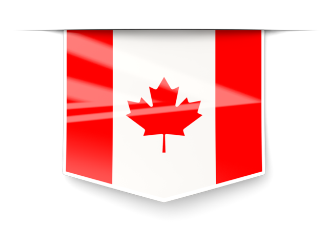 Square label. Download flag icon of Canada at PNG format