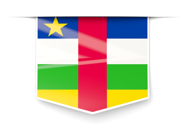 Square label. Download flag icon of Central African Republic at PNG format