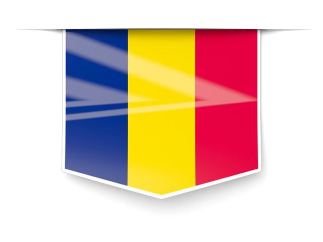 Square label. Download flag icon of Chad at PNG format