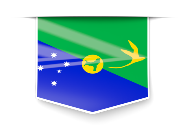 Square label. Download flag icon of Christmas Island at PNG format