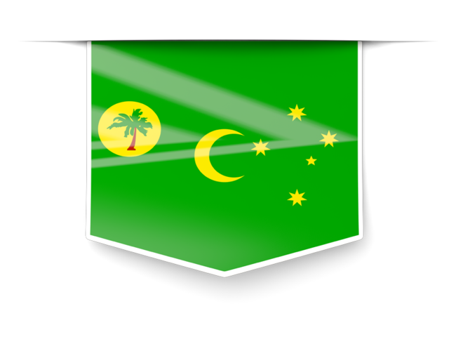 Square label. Download flag icon of Cocos Islands at PNG format