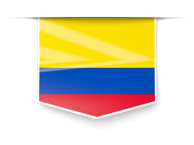 Square label. Download flag icon of Colombia at PNG format