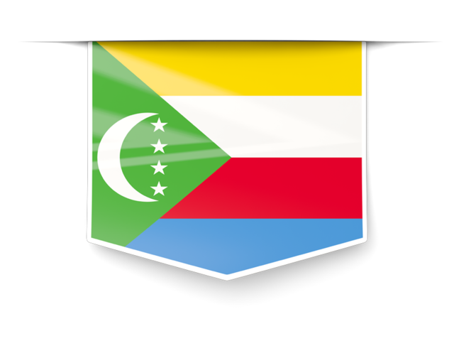 Square label. Download flag icon of Comoros at PNG format