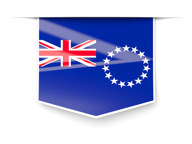 Square label. Download flag icon of Cook Islands at PNG format