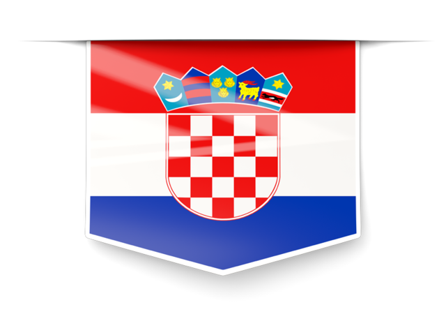 Square label. Download flag icon of Croatia at PNG format
