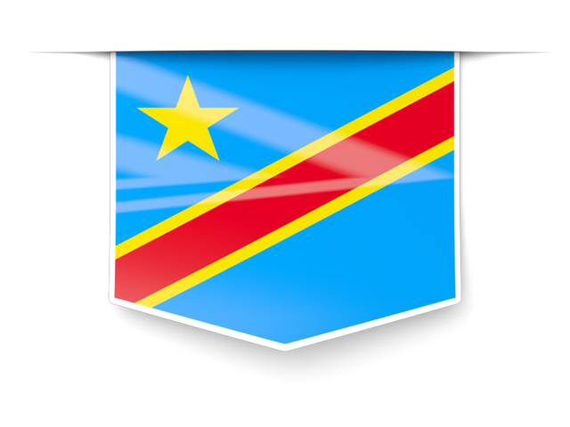 Square label. Download flag icon of Democratic Republic of the Congo at PNG format