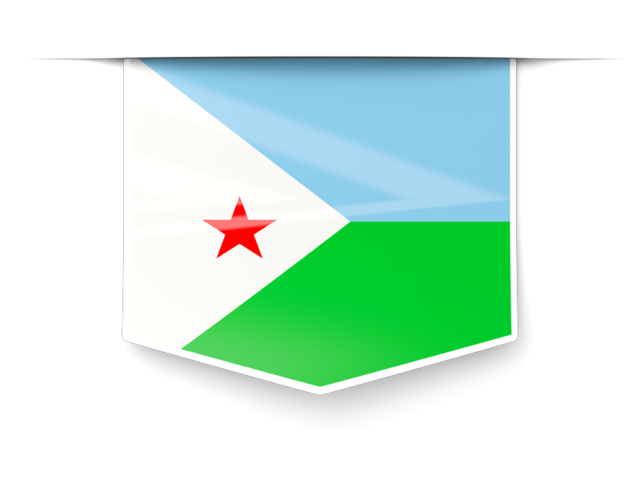 Square label. Download flag icon of Djibouti at PNG format