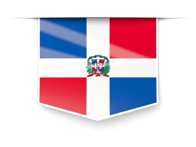 Square label. Download flag icon of Dominican Republic at PNG format