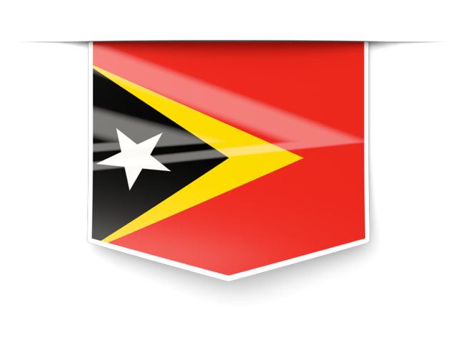 Square label. Download flag icon of East Timor at PNG format