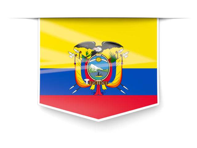 Square label. Download flag icon of Ecuador at PNG format