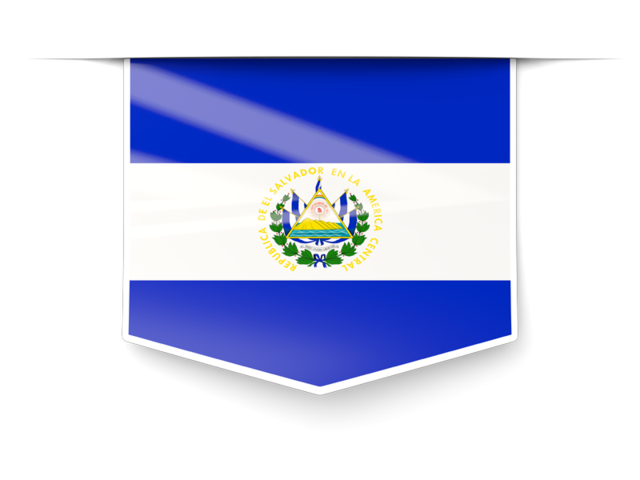 Square label. Download flag icon of El Salvador at PNG format