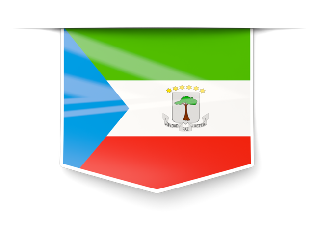 Square label. Download flag icon of Equatorial Guinea at PNG format