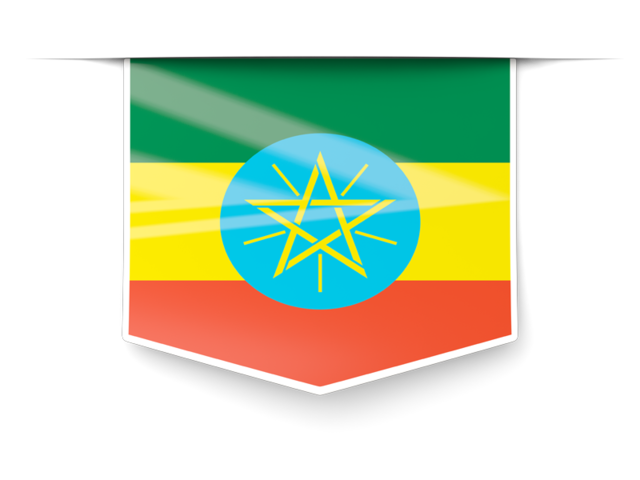 Square label. Download flag icon of Ethiopia at PNG format