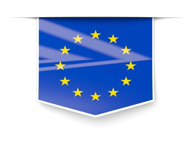 Square label. Download flag icon of European Union at PNG format