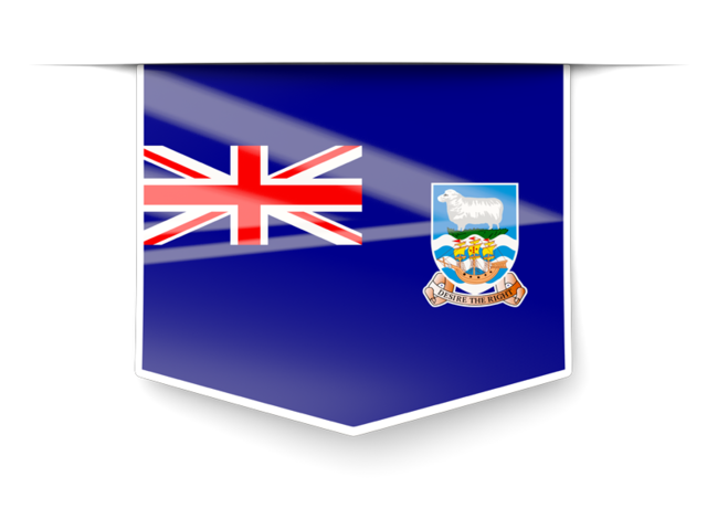 Square label. Download flag icon of Falkland Islands at PNG format