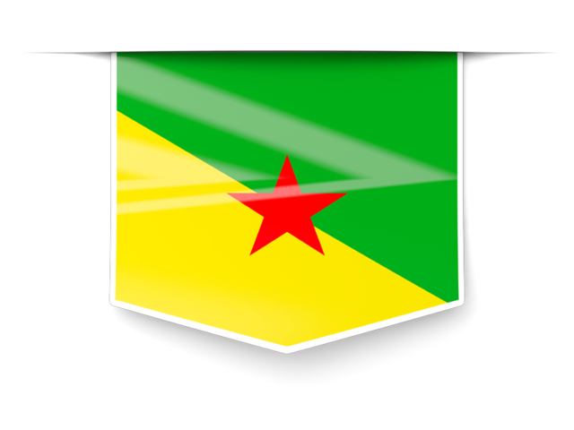 Square label. Download flag icon of French Guiana at PNG format