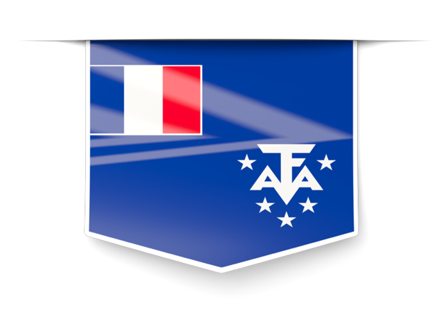 Square label. Download flag icon of French Southern and Antarctic Lands at PNG format