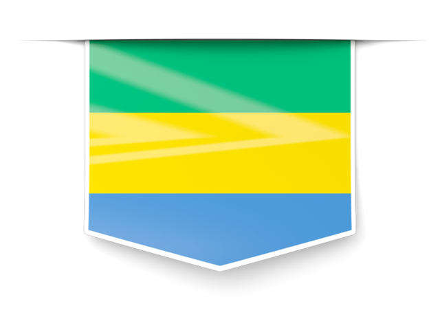 Square label. Download flag icon of Gabon at PNG format