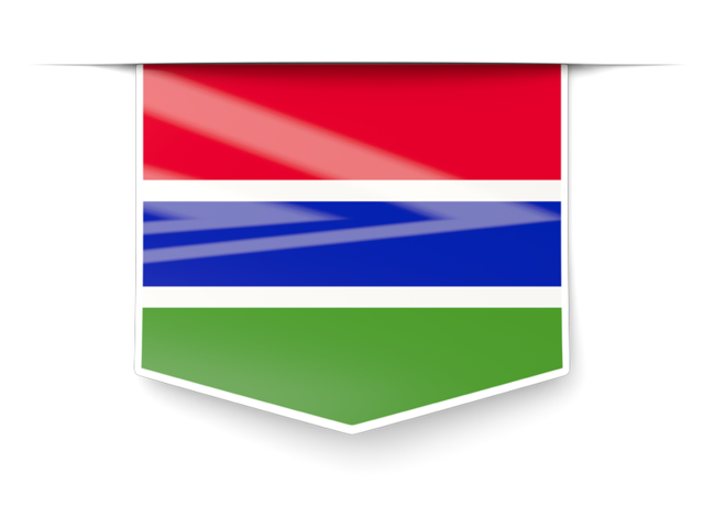 Square label. Download flag icon of Gambia at PNG format