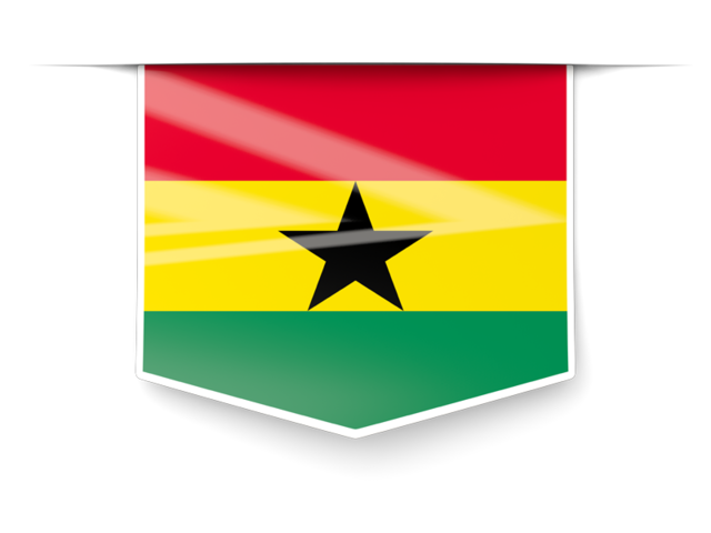 Square label. Download flag icon of Ghana at PNG format