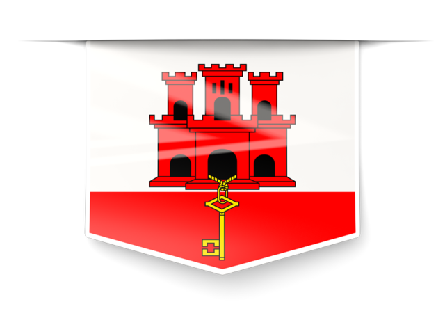 Square label. Download flag icon of Gibraltar at PNG format