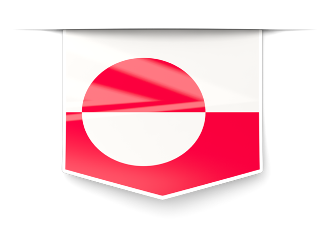 Square label. Download flag icon of Greenland at PNG format