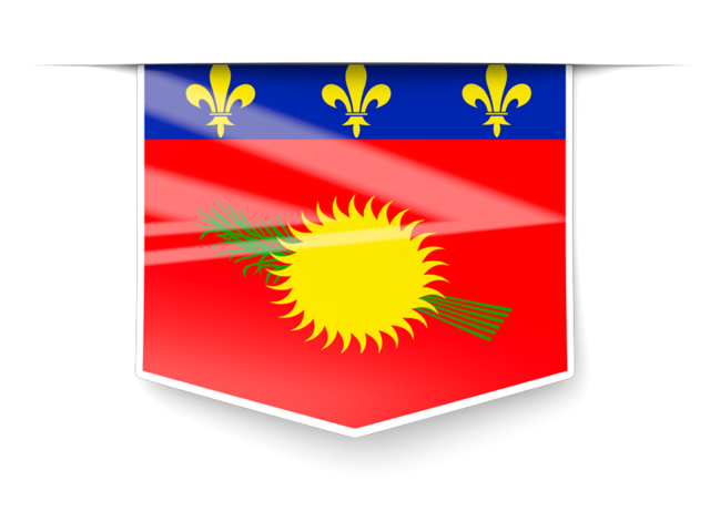 Square label. Download flag icon of Guadeloupe at PNG format