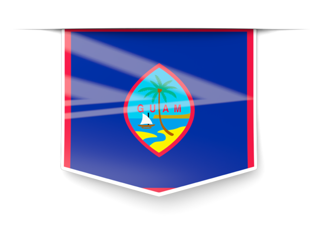 Square label. Download flag icon of Guam at PNG format