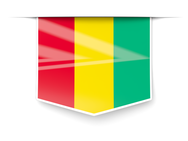 Square label. Download flag icon of Guinea at PNG format