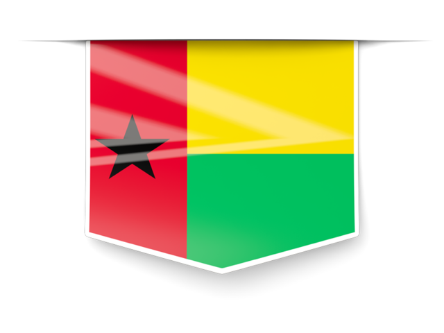 Square label. Download flag icon of Guinea-Bissau at PNG format