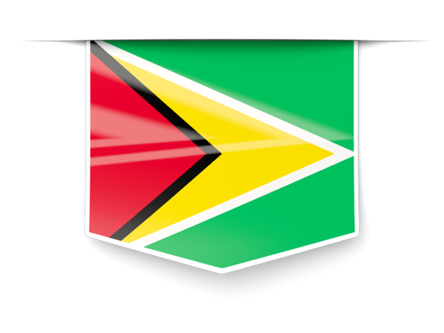 Square label. Download flag icon of Guyana at PNG format