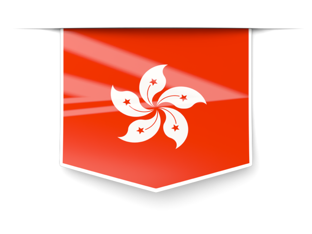 Square label. Download flag icon of Hong Kong at PNG format