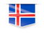 Iceland. Square label. Download icon.