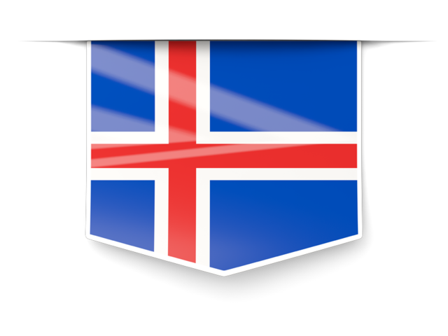 Square label. Download flag icon of Iceland at PNG format
